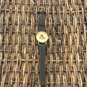 Women’s Tennessee Volunteers Retro Football Brown Leather Watch w/ Gold Accents